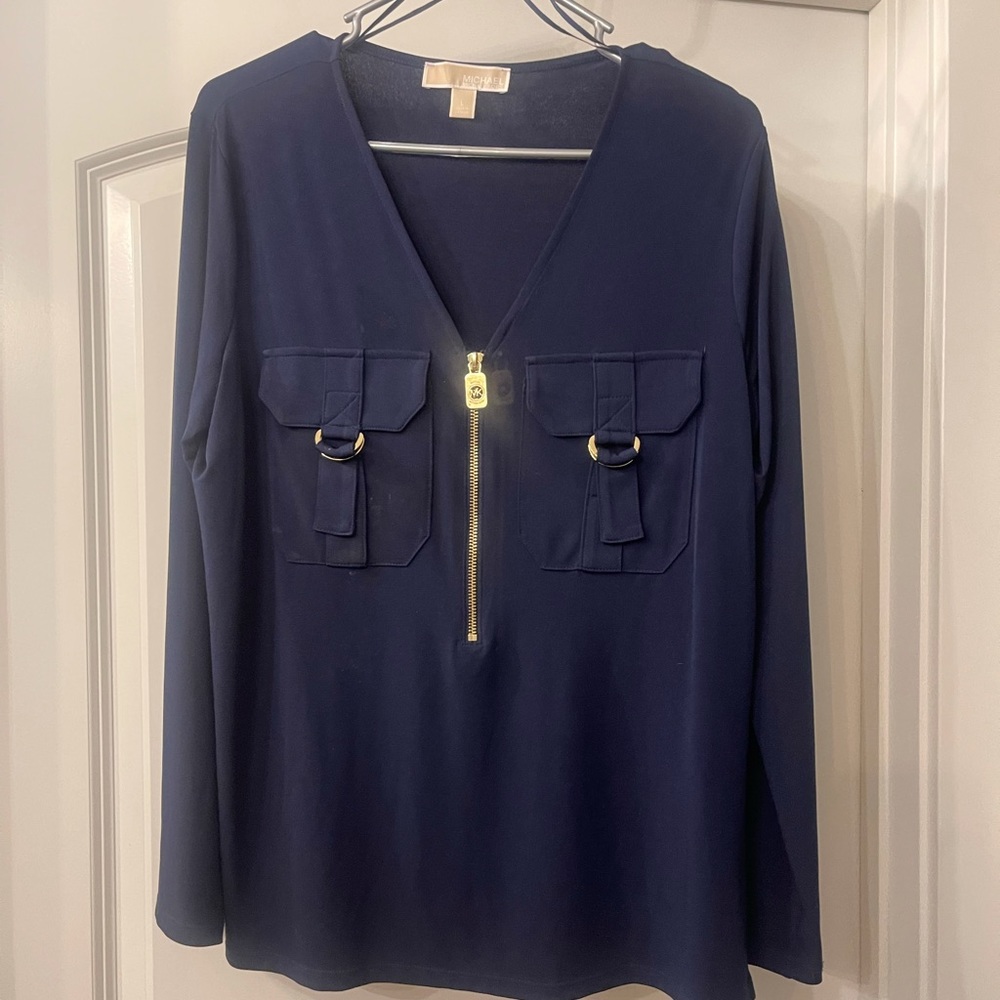 Michael kors half zip blouse